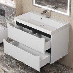 Тумба под раковину Uperwood Tanos 80 см, подвесная, белая/графит в Игриме - igrim.mebel24.online | фото 9