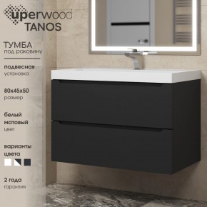 Тумба под раковину Uperwood Tanos 80 см, подвесная, черная матовая в Игриме - igrim.mebel24.online | фото 3