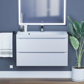 Тумба под раковину Uperwood Tanos 90 см, подвесная, белая матовая в Игриме - igrim.mebel24.online | фото