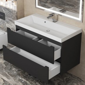 Тумба под раковину Uperwood Tanos 90 см, подвесная, черная матовая в Игриме - igrim.mebel24.online | фото 10