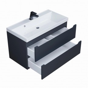 Тумба под раковину Uperwood Tanos 90 см, подвесная, черная матовая в Игриме - igrim.mebel24.online | фото 2