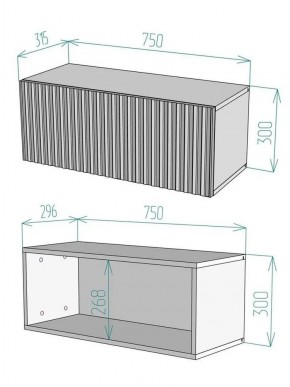 Тумба подвесная под ТВ LINES MTV1-MA 750 Темно-серый (Графит-M 10.1.25) в Игриме - igrim.mebel24.online | фото 2