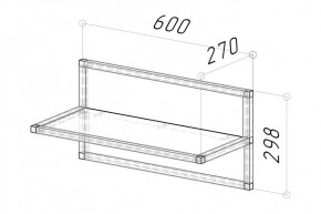 Вешалка Грань 2 600 (Дуб Грей) в Игриме - igrim.mebel24.online | фото 2