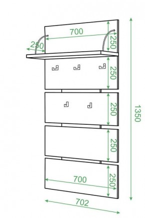 Вешалка настенная Домино нельсон СТ-50 в Игриме - igrim.mebel24.online | фото 2