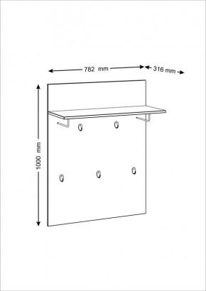 Вешалка СИРИУС настенная с полкой, цвет Дуб Венге в Игриме - igrim.mebel24.online | фото 3
