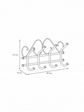 ВНА 200 Ч Вешалка настенная "Ажур 4" Черный в Игриме - igrim.mebel24.online | фото 3